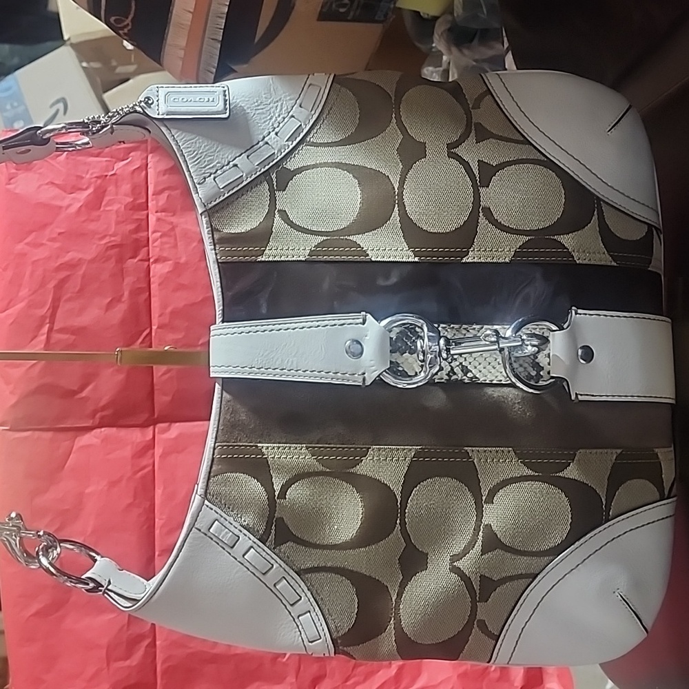 Coach Hampton Signature Python Hobo Shoulder Bag … - image 16